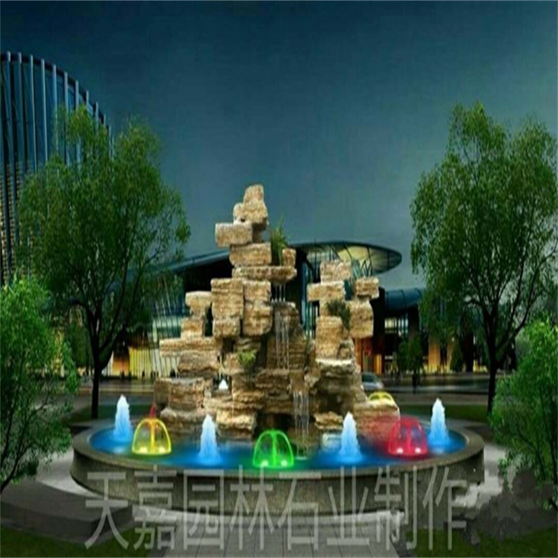 豆河镇水幕墙喷泉设计